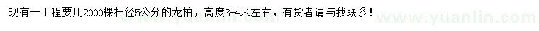 求購(gòu)桿徑5公分龍柏