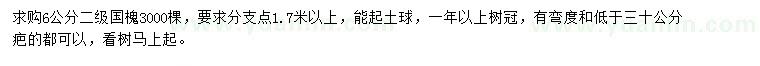 求購6公分國槐