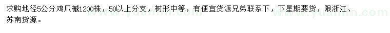 求購(gòu)地徑5公分雞爪槭