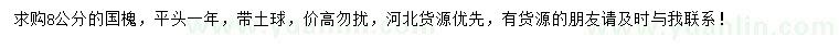 求購8公分國槐