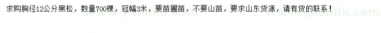 求購胸徑12公分黑松