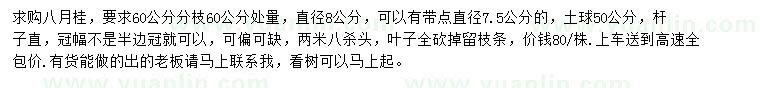 求購直徑8公分八月桂