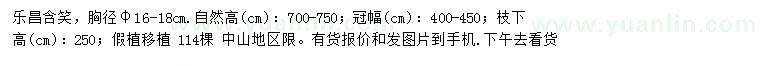 求購胸徑16-18公分樂昌含笑
