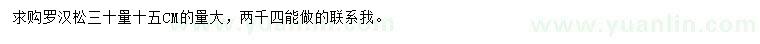 求購30量15公分羅漢松