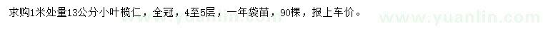 求購1米處量13公分小葉欖仁