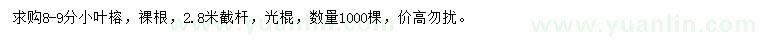 求購8-9公分小葉榕