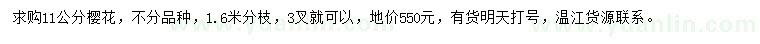 求購11公分櫻花