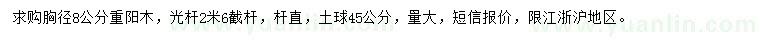 求購(gòu)胸徑8公分重陽(yáng)木