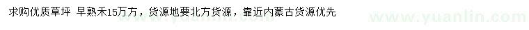 求購早熟禾草坪