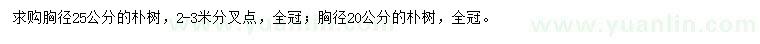 求購(gòu)胸徑20、25公分樸樹(shù)