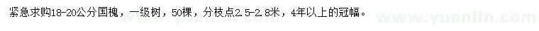 求購18-20公分國槐