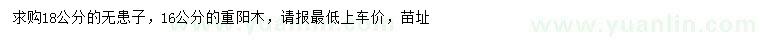 求購(gòu)18公分無患子、16公分重陽木