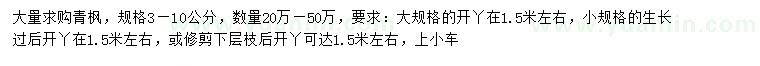求購(gòu)3-10公分青楓