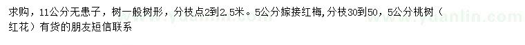 求購無患子、嫁接紅梅、桃樹