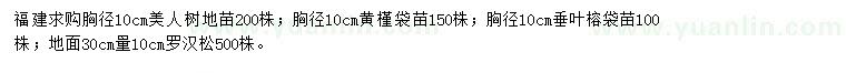 求購(gòu)美人樹、黃槿、垂葉榕等