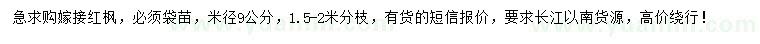 求購米徑9公分紅楓