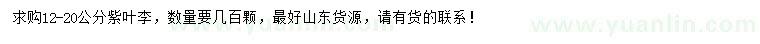 求購12-20公分紫葉李