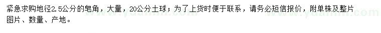 求購地徑2.5公分皂角