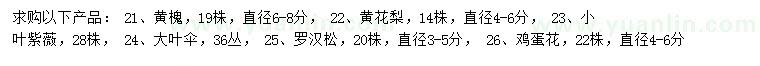 求購(gòu)黃槐、黃花梨、小葉紫薇等