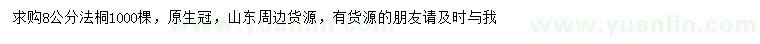 求購8公分法桐