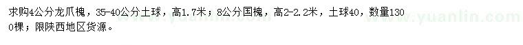 求購8公分國槐、4公分龍爪槐