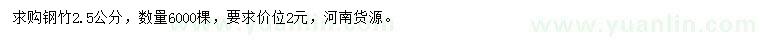 求購2.5公分鋼竹