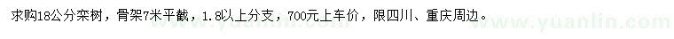 求購18公分欒樹