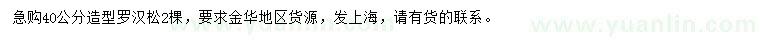 求購(gòu)40公分造型羅漢松
