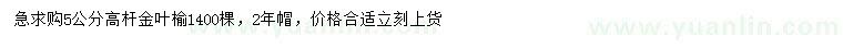 求購(gòu)5公分金葉榆