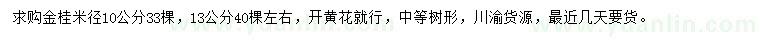 求購(gòu)米徑10、13公分金桂