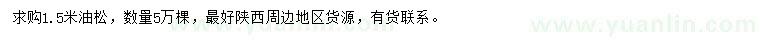 求購(gòu)1.5米油松