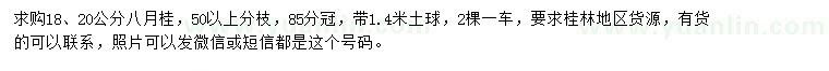 求購18、20公分八月桂