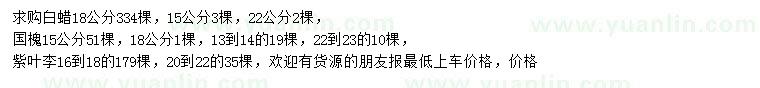 求購(gòu)白蠟、國(guó)槐、紫葉李
