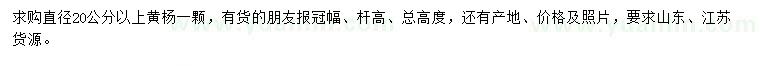 求購直徑20公分以上黃楊