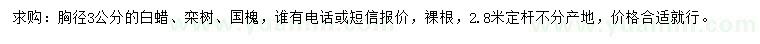 求購白蠟、欒樹、國槐