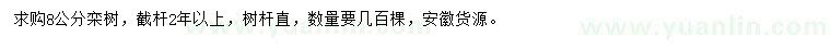 求購(gòu)8公分欒樹(shù)