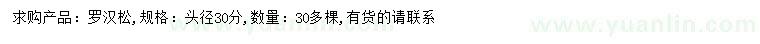 求購(gòu)頭徑30公分羅漢松