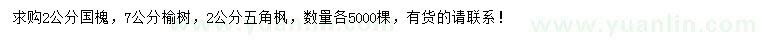 求購(gòu)國(guó)槐、榆樹(shù)、五角楓
