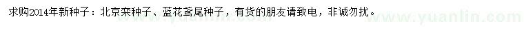 求購(gòu)北京欒種子、藍(lán)花鳶尾種子
