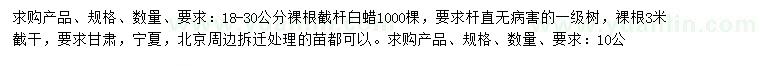 求購18-30公分白蠟