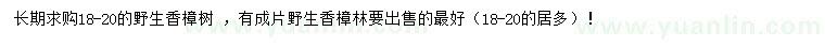 求購18-20公分香樟樹
