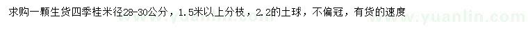 求購米徑28-30公分四季桂