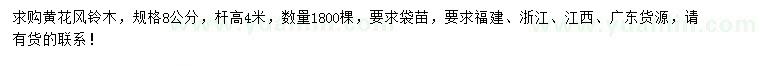 求購8公分黃花風鈴木