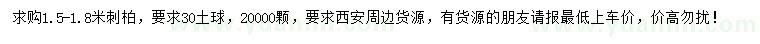 求購1.5-1.8米刺柏