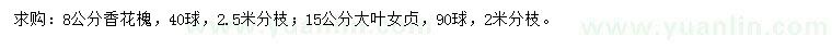 求購(gòu)8公分香花槐