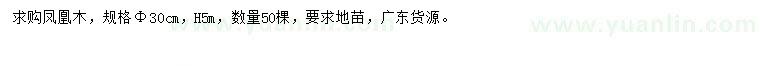 求購30公分鳳凰木