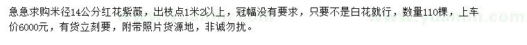求購米徑14公分紅花紫薇