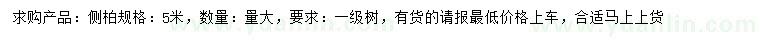 求購5米側(cè)柏