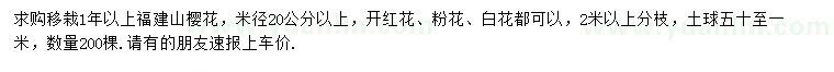 求購米徑20公分以上山櫻花