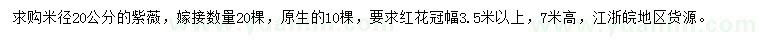 求購(gòu)米徑20公分紫薇